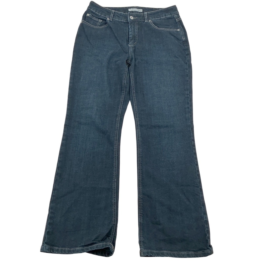 Chico's Platinum Jeans Wms 1.5/10 Short Dark Wash Bootcut Stretch Denim Classic